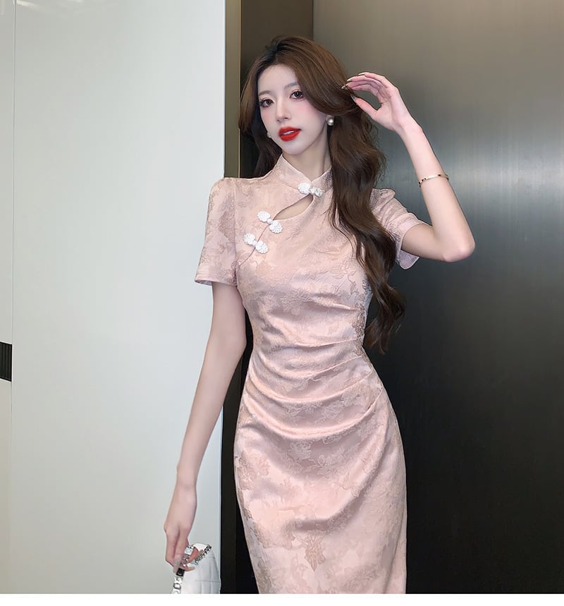 【dress】気質溢れる エレガントデートワンピース着瘦せ　M17358