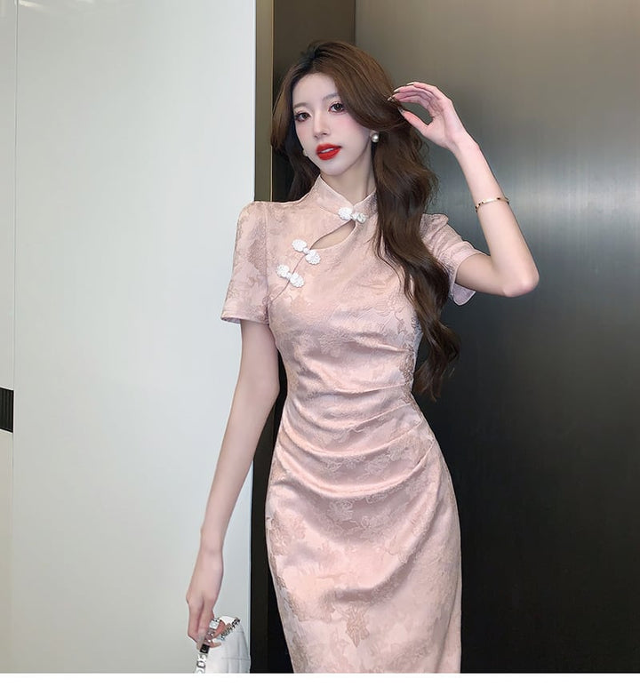 【dress】気質溢れる エレガントデートワンピース着瘦せ　M17358