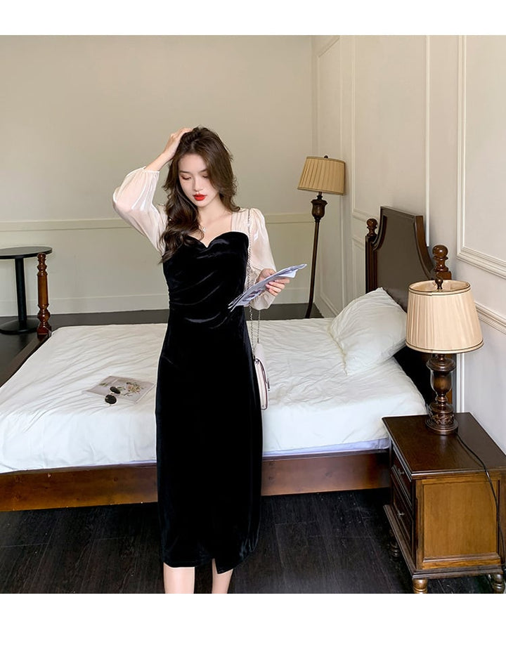 【dress】知的で品の良い♡エレガント切り替えワンピース　M17261