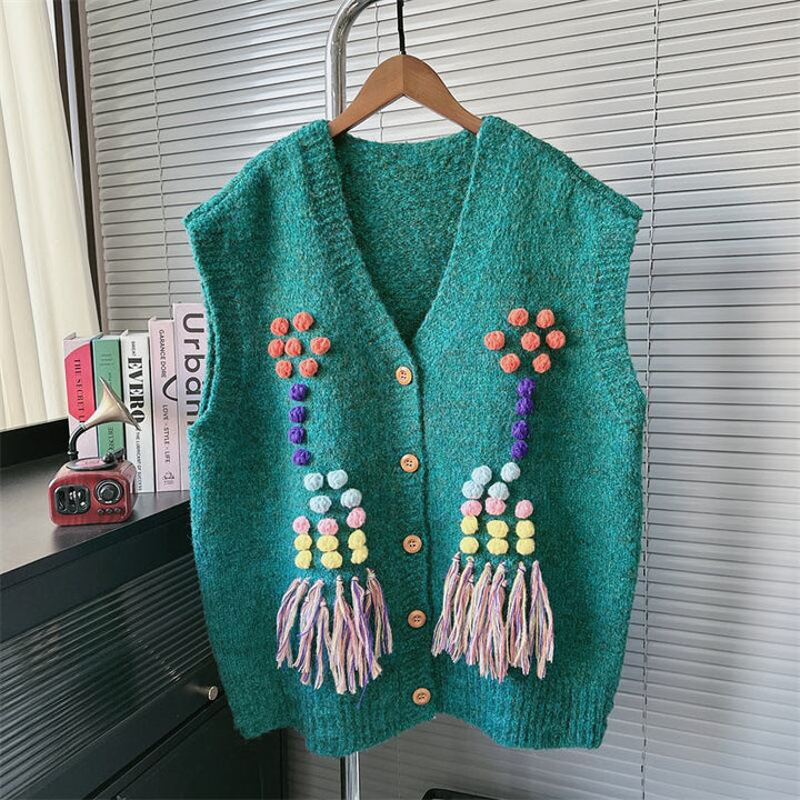 【tops】Vネックニットベスト　M28371