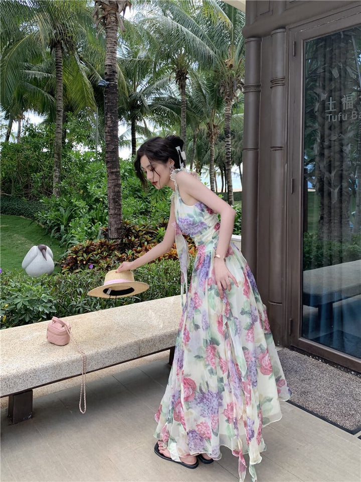 【dress】優しい雰囲気スウィート花柄キャミワンピース　M17457