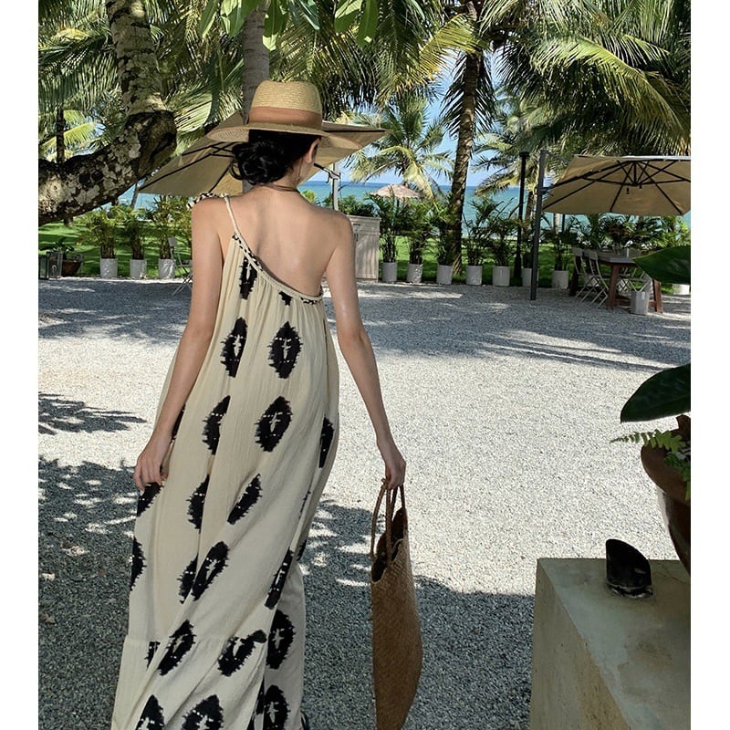 【dress】お洒落旅行レディースプリントワンピース　M16989