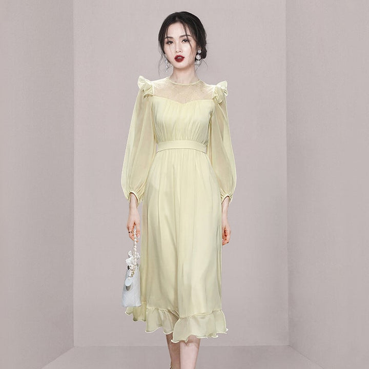 【dress】フリルパフスリーブワンピース　M29945