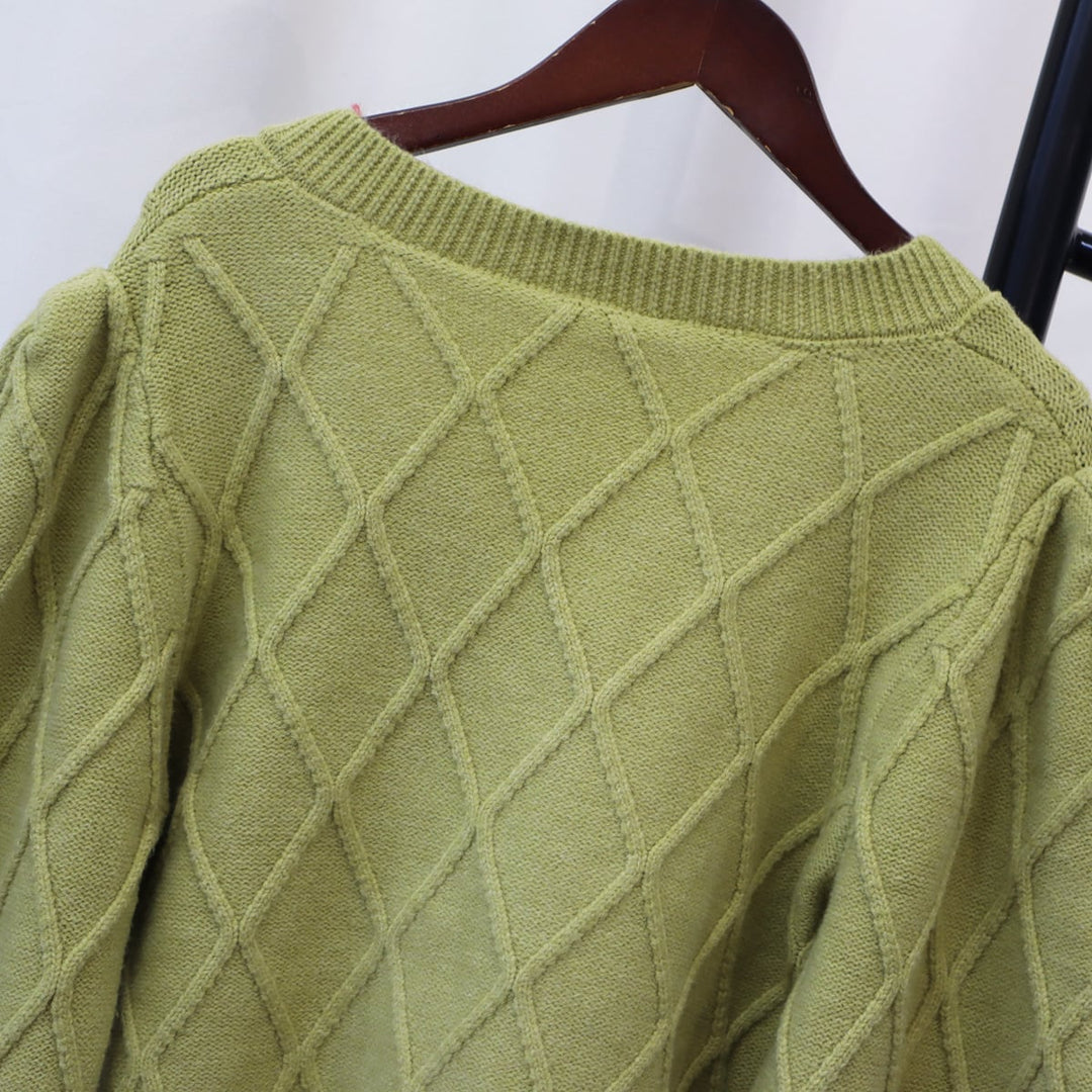 【outer】ボタンデザインニットカーデ　M18178