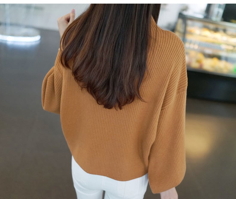 【tops】ランタンスリーブニットセーター　M17702