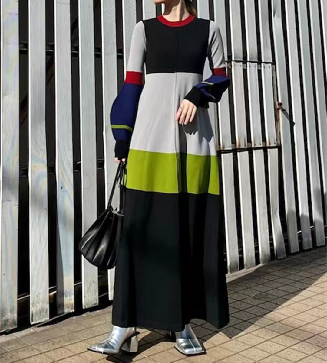 【dress】ドッキングニットワンピース 　N2738