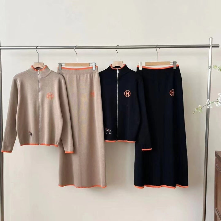 【set】ニットカーデ×ワイドパンツセット　M28329
