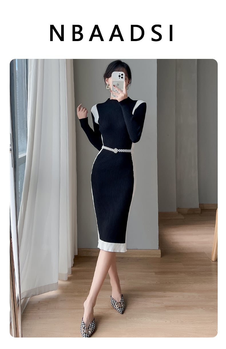 【dress】知的で品の良い♡エレガントニットワンピース　M17529