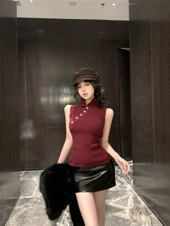 【tops】ノースリーブニットトップス　M28540
