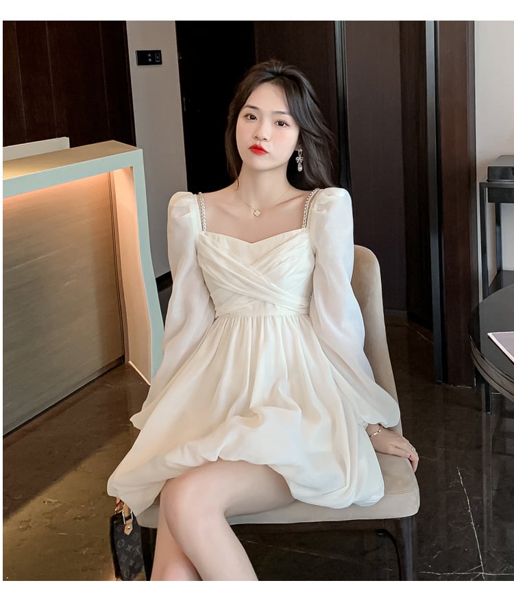 【dress】気質満点 エレガントリボン付きデートワンピース　M17246