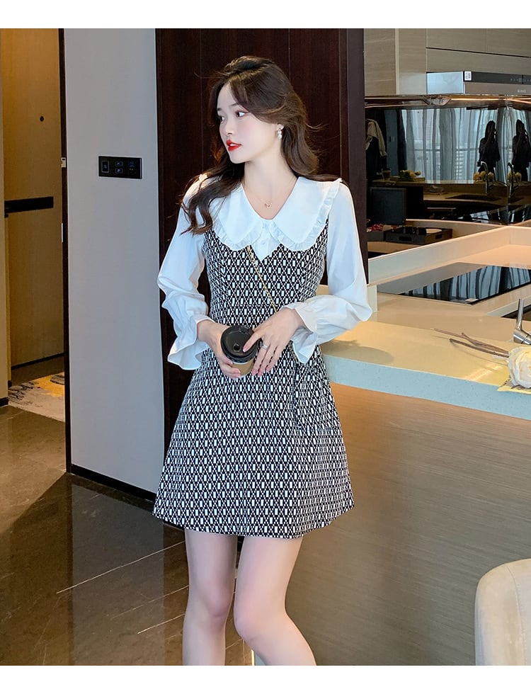 【dress】気質満点大人可愛い切り替えデートワンピース　M17405