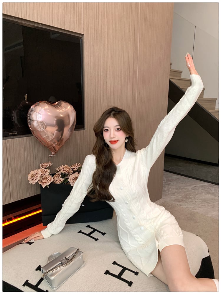 【dress】今季マストバイニットワンピース韓国系着心地良い　M17573