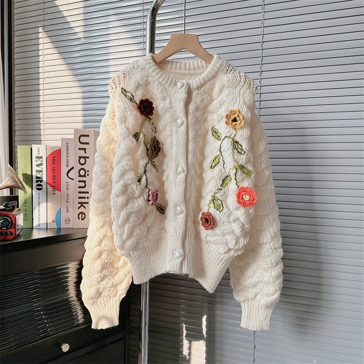 【outer】クルーネックニットカーデ　M18029