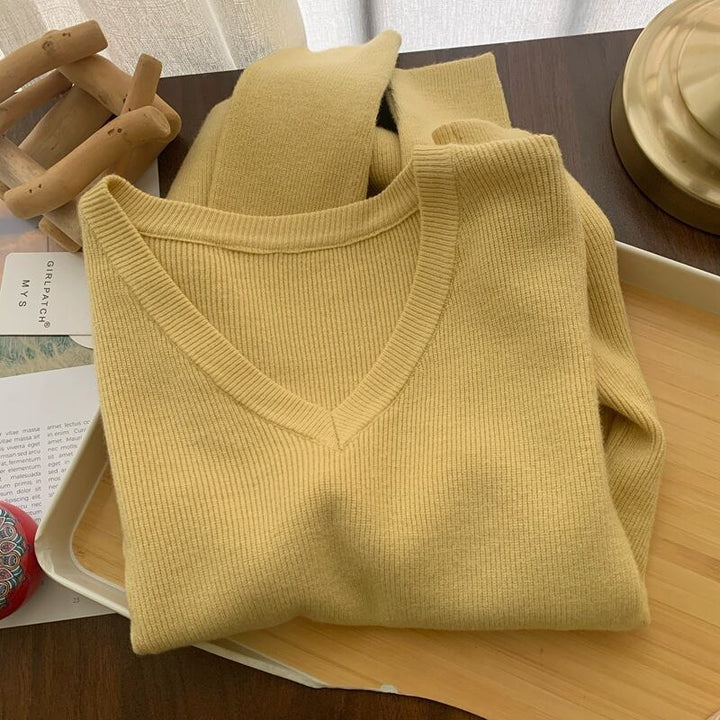 【tops】Vネックニットトップス　M28339