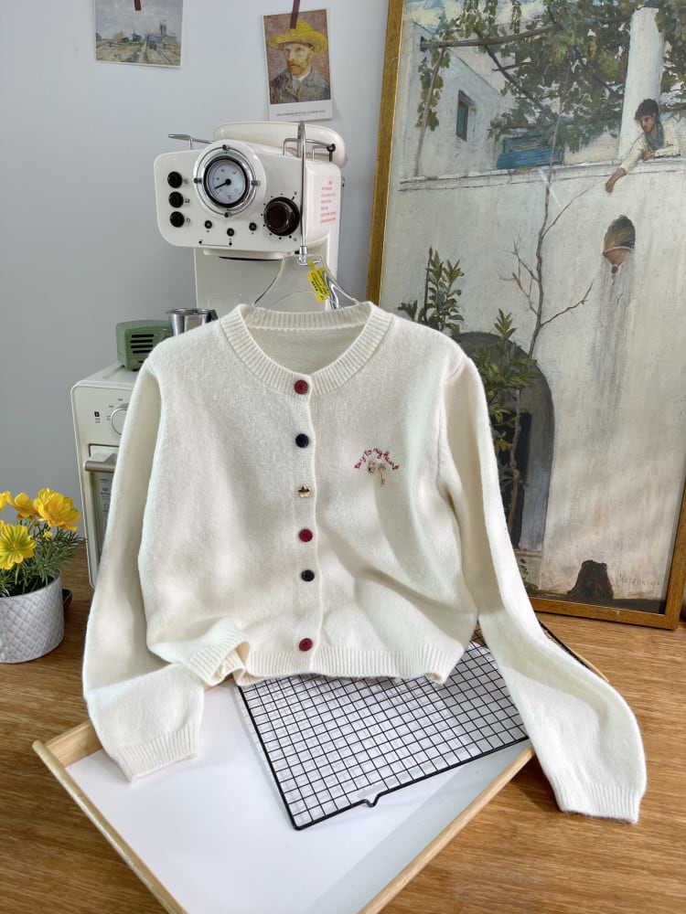 【outer】刺繍ニットカーデ　M28625