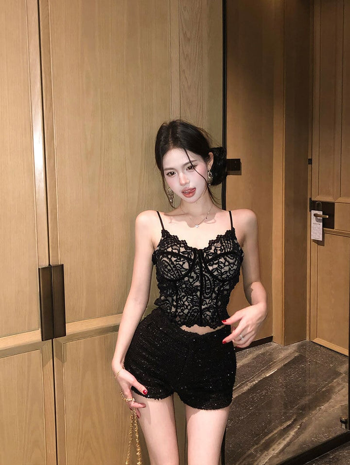 【tops】レースキャミソール　M29437