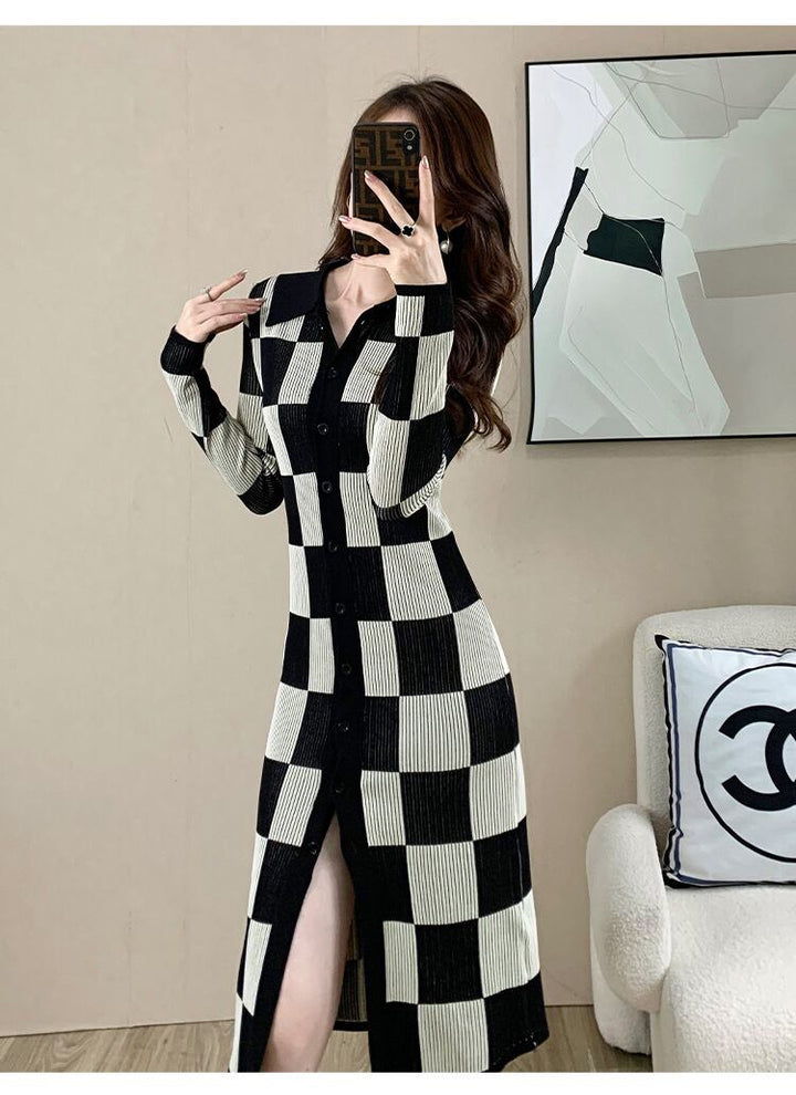 【dress】POLOネックニットワンピース　M19047