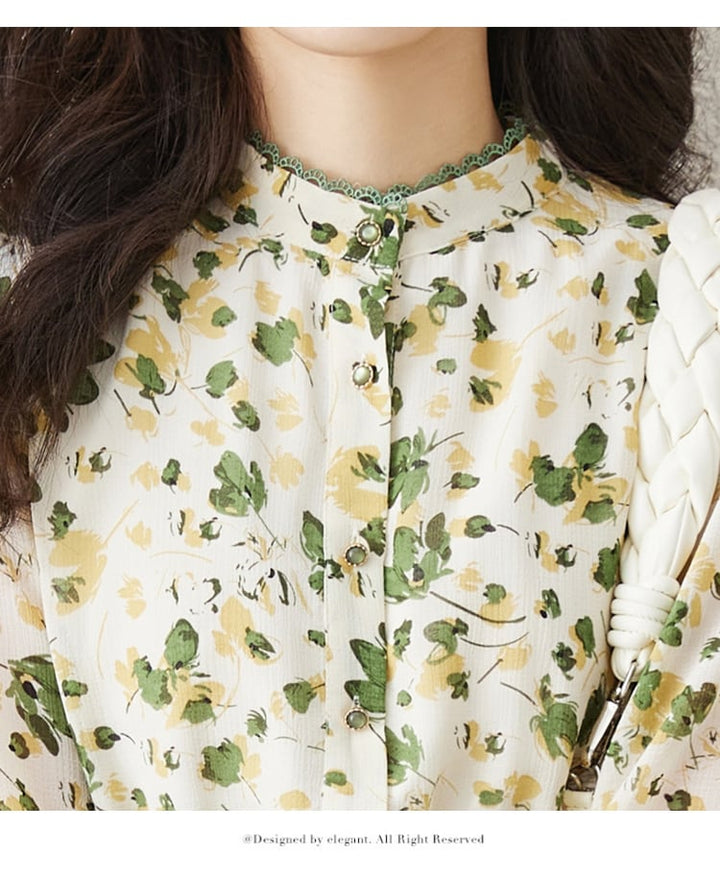 【dress】大人らしい スウィート花柄ワンピース着瘦せ　M17384