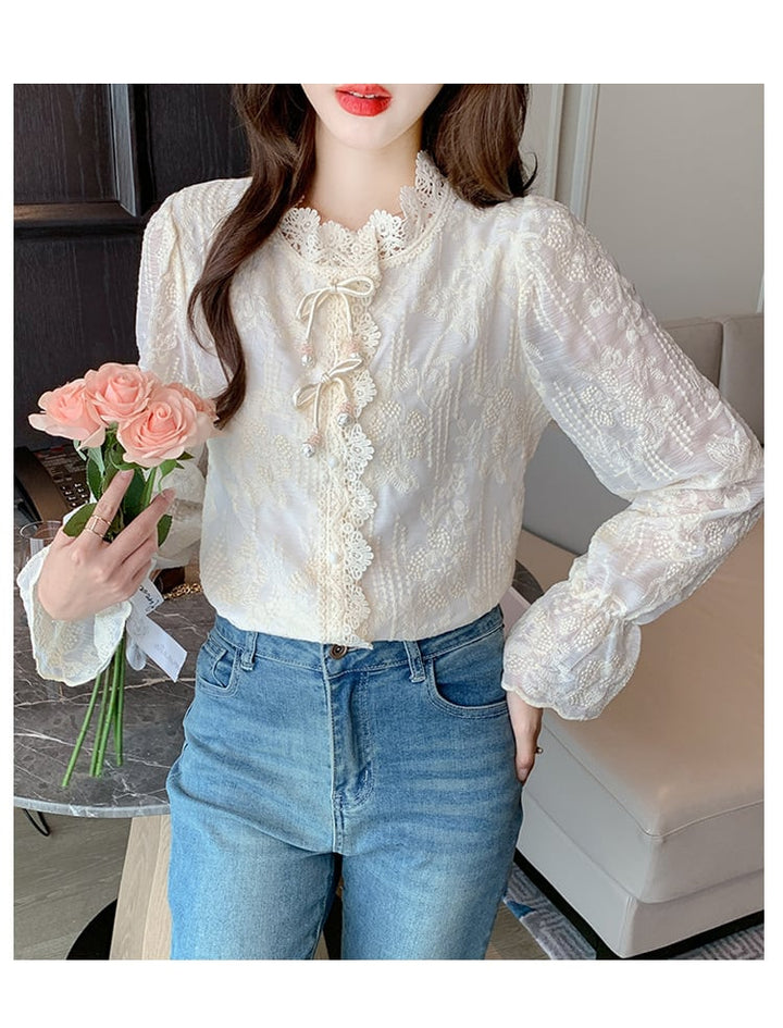 【tops】レースシャツトップス　M26568
