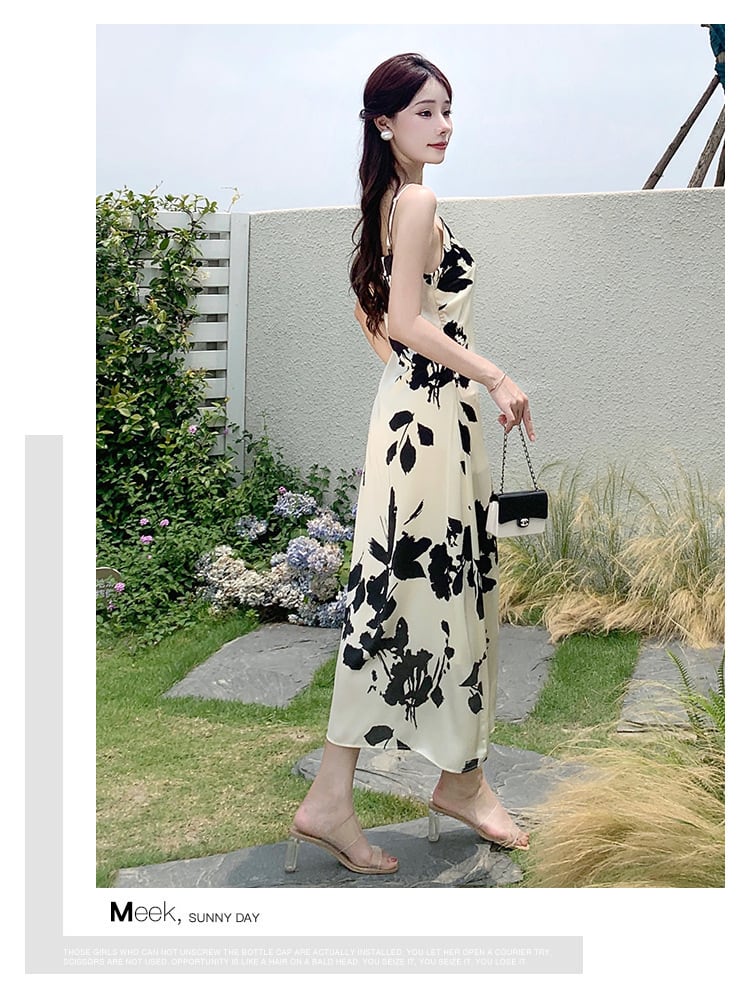 【dress】大人らしい Vネックエレガントキャミワンピース　M16752