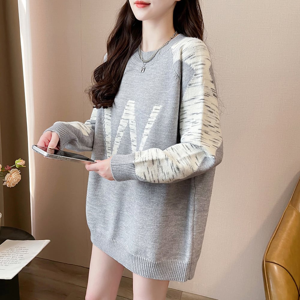 【tops】ジャカードニットセーター　M26572