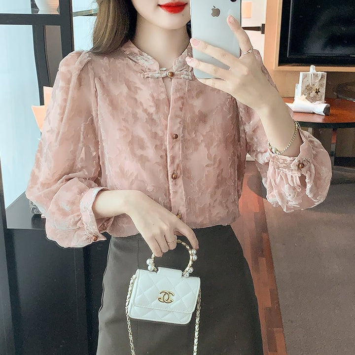 【tops】シャツブラウス　M29450