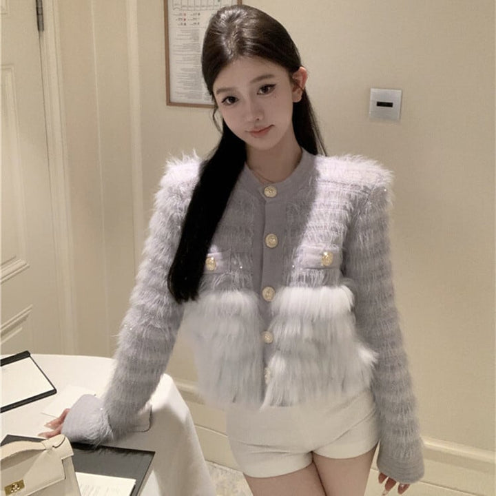 【outer】ファーニットコート　M28180