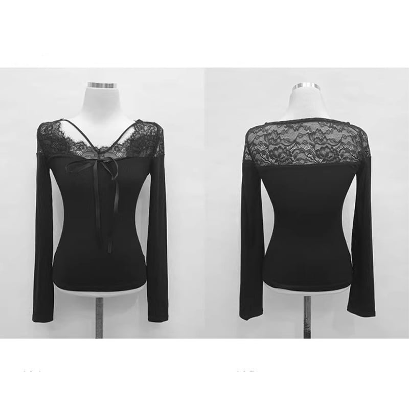 【tops】レースドッキングトップス Q7755