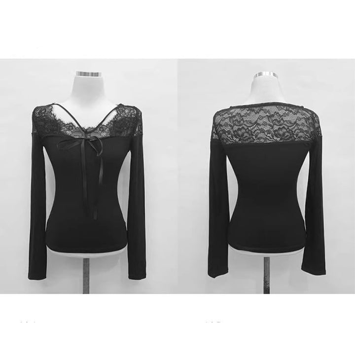 【tops】レースドッキングトップス Q7755
