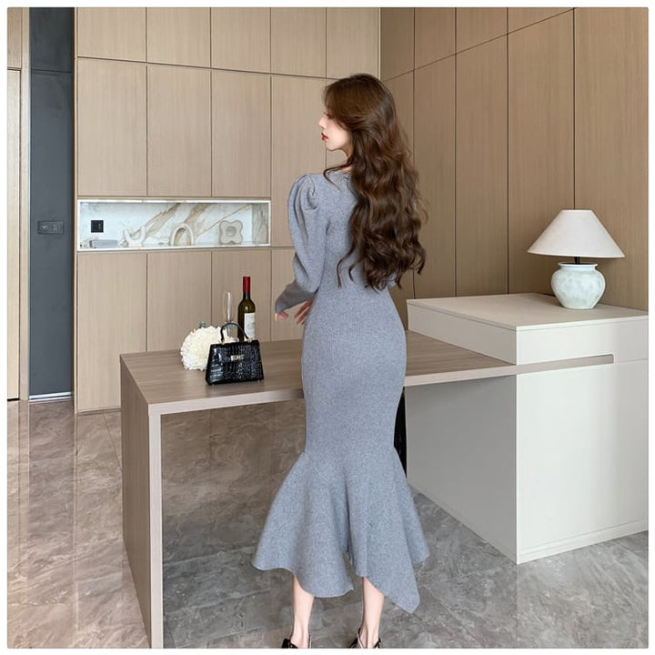 【dress】マーメイドニットワンピース　M18201