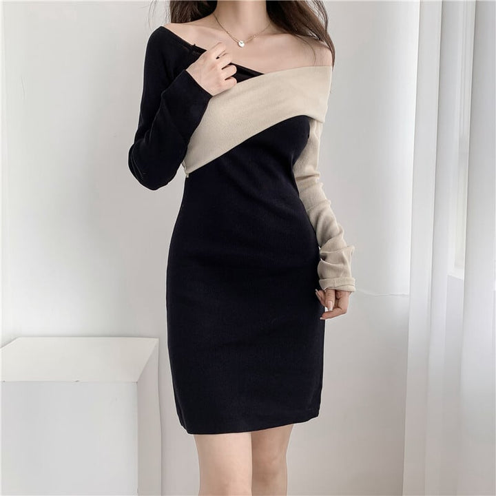 【dress】女子力アップエレガントニットワンピース　M17564
