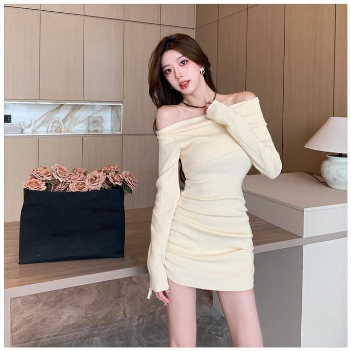 【dress】女子力アップエレガントニットワンピース　M17465
