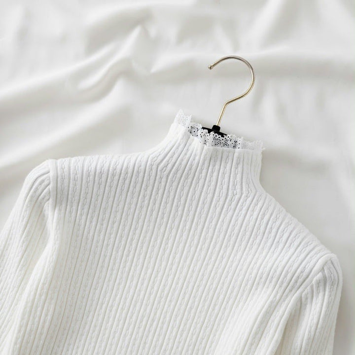 【tops】レース切り替えニットトップス　M28663