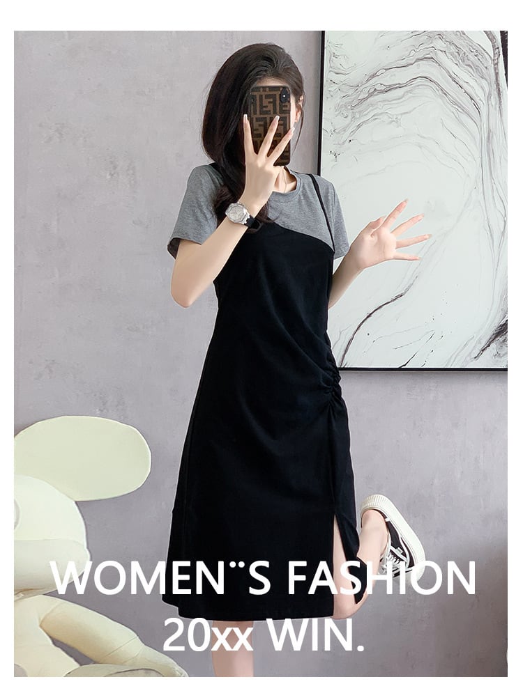 【dress】目立つ！カジュアルTシャツワンピースゆったり　M17225