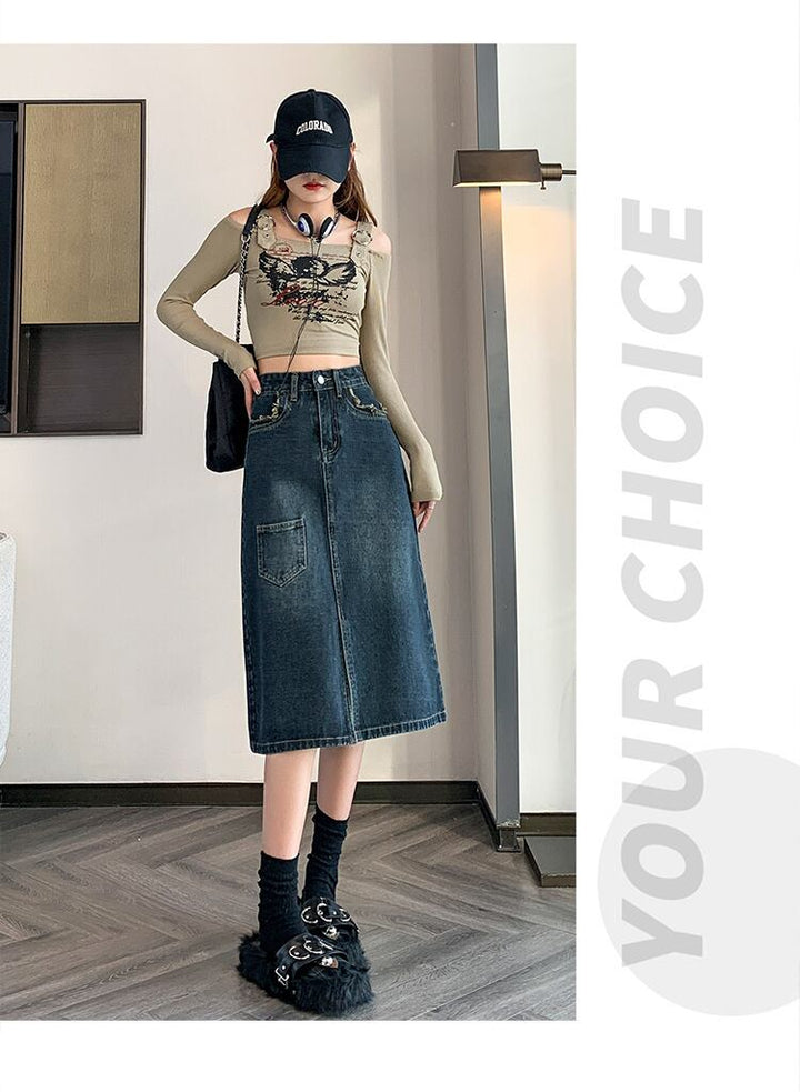 【bottoms】デニムスカート　M29384