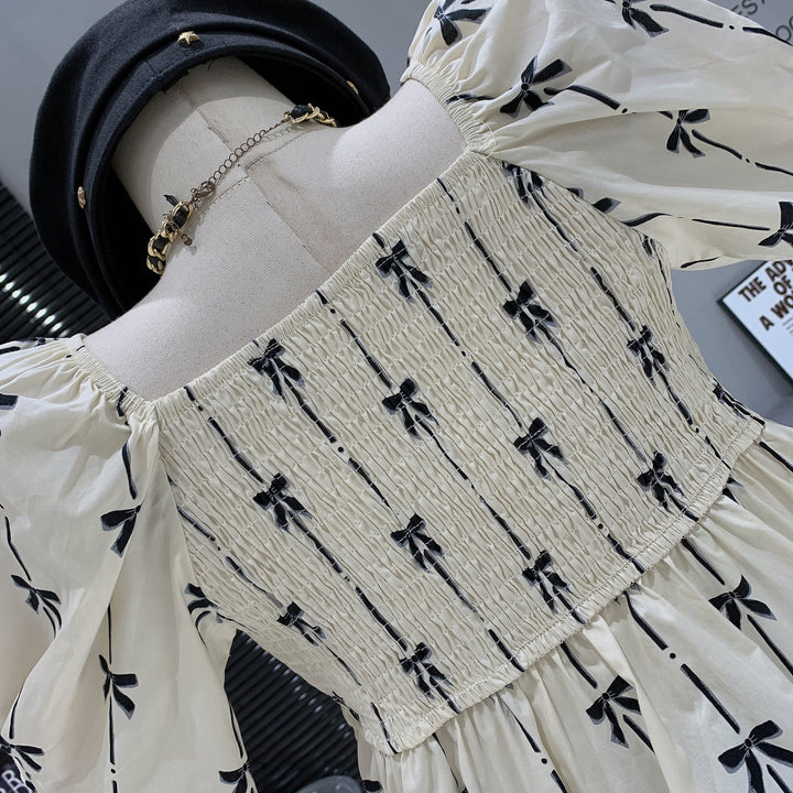 【tops】リボンプリントトップス　M25274
