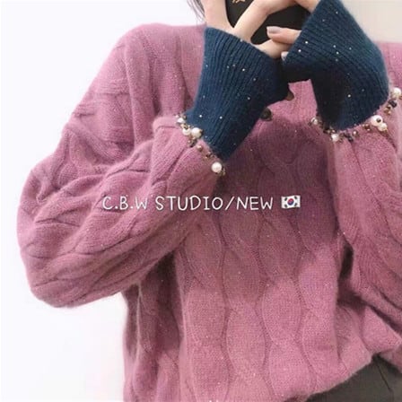 【tops】キラキラニットセーター　M18335