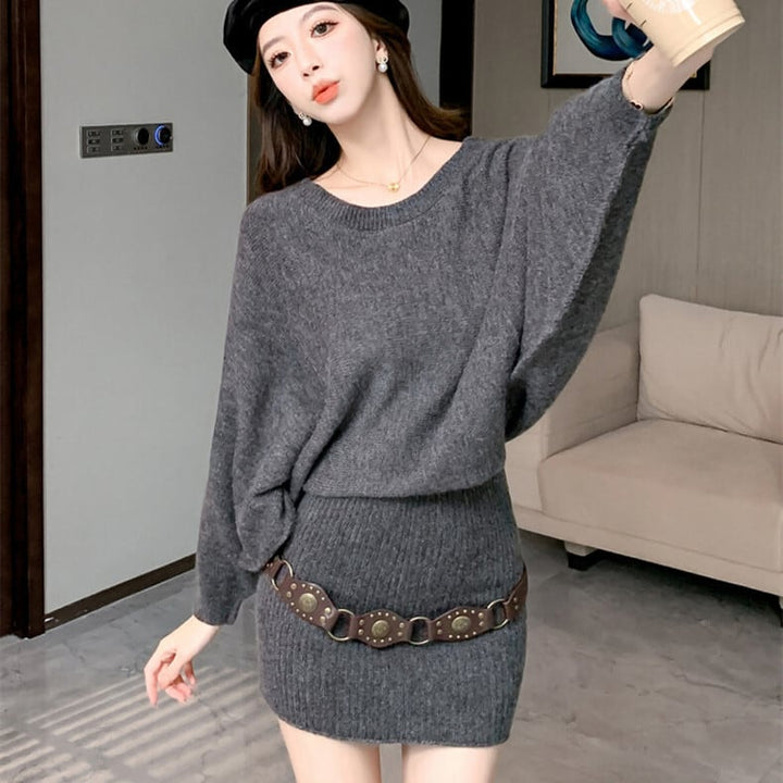 【dress】オフショルダーニットミニワンピース　N2771