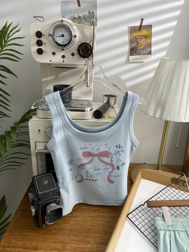 【tops】プリントキャミソール　M24119