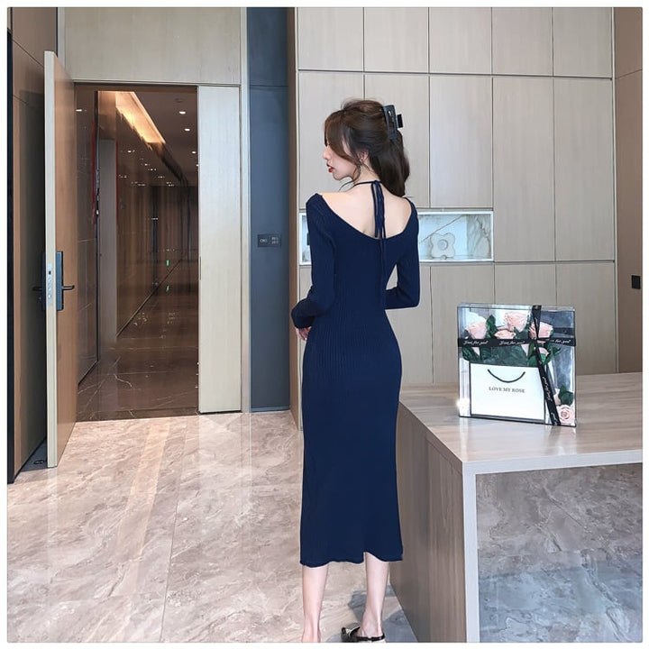 【dress】好感度UPエレガントニットワンピース　M17587