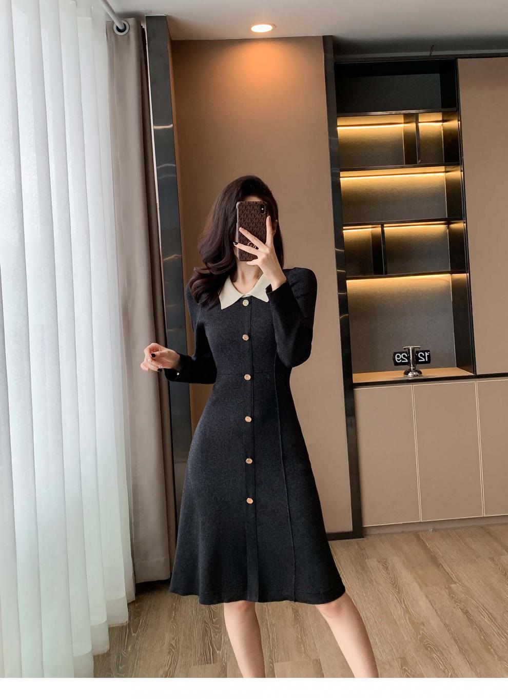 【dress】POLOネックニットワンピース　M18763