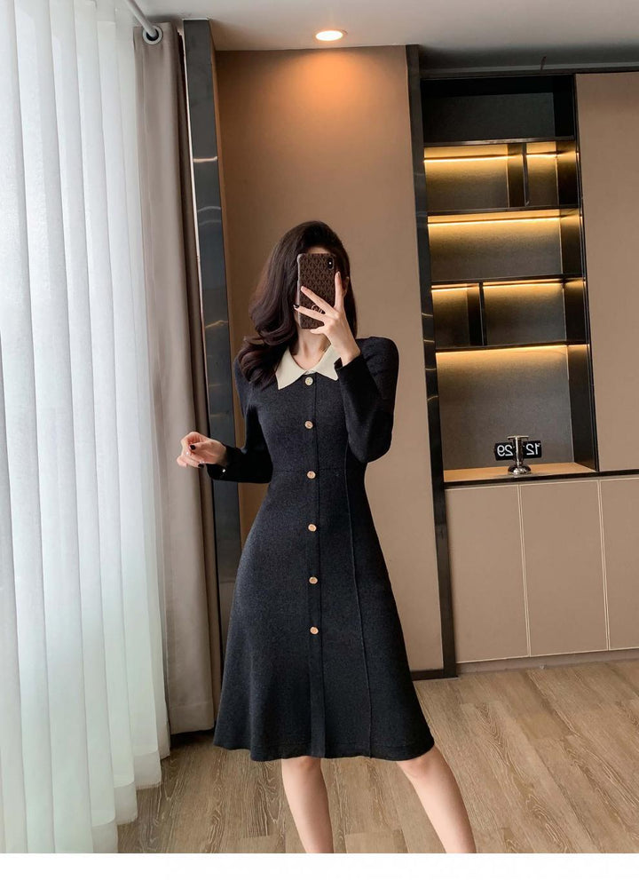 【dress】POLOネックニットワンピース　M18763