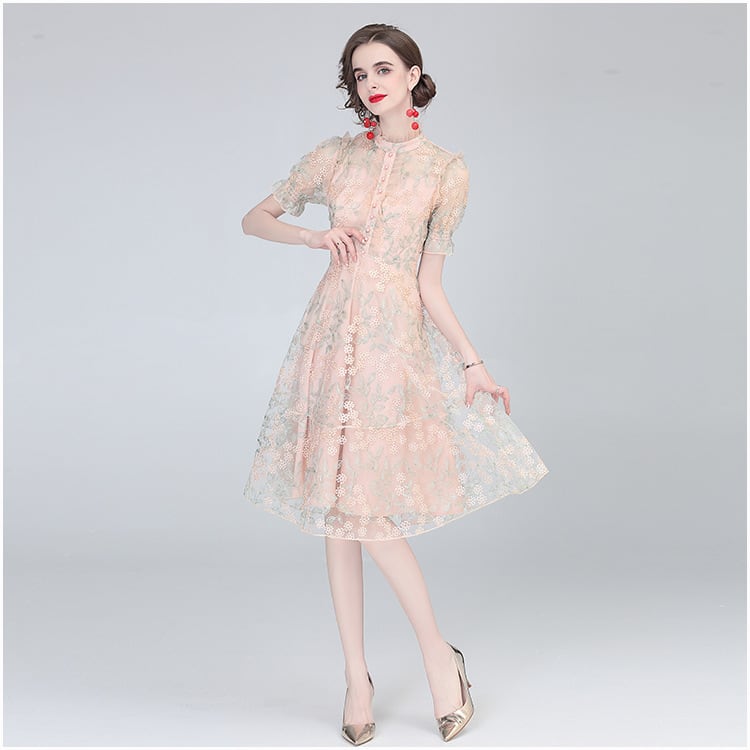 【dress】知的で品の良い♡エレガントレースワンピース　M17444