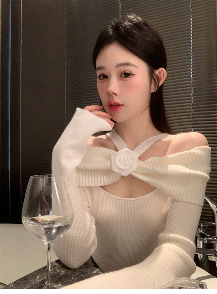 【tops】オフショルダーニットトップス　M26734