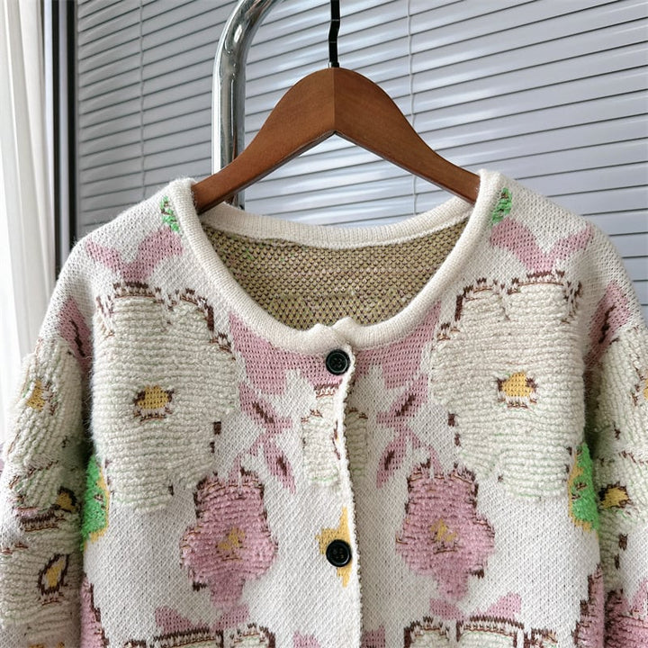 【outer】プリントニットカーデ　M26376