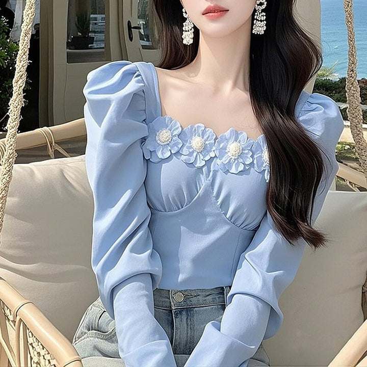 【tops】パフスリーブシャツトップス　M29481