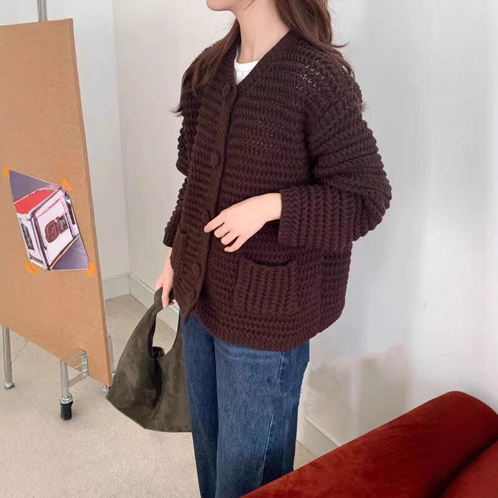 【outer】ニットカーディガン Q7148