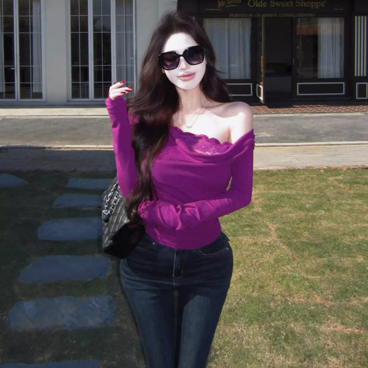 【tops】レースドッキングトップス Q7930