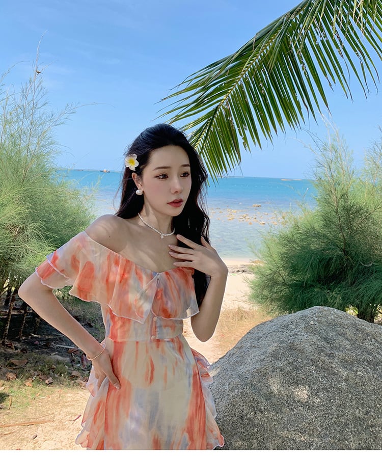 【dress】お洒落旅行スウィート不規則 イレギュラーワンピース　M16762