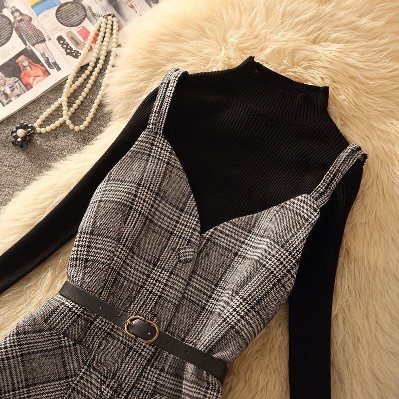 【dress】チェック柄キャミワンピース　N2260